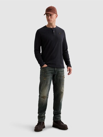 PME Legend Regular fit Skjorta 'Henley T-shirt with long sleeves and garment-dye wash' i blå