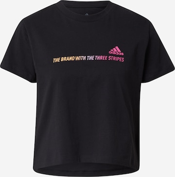 ADIDAS SPORTSWEAR Функционална тениска в черно: отпред