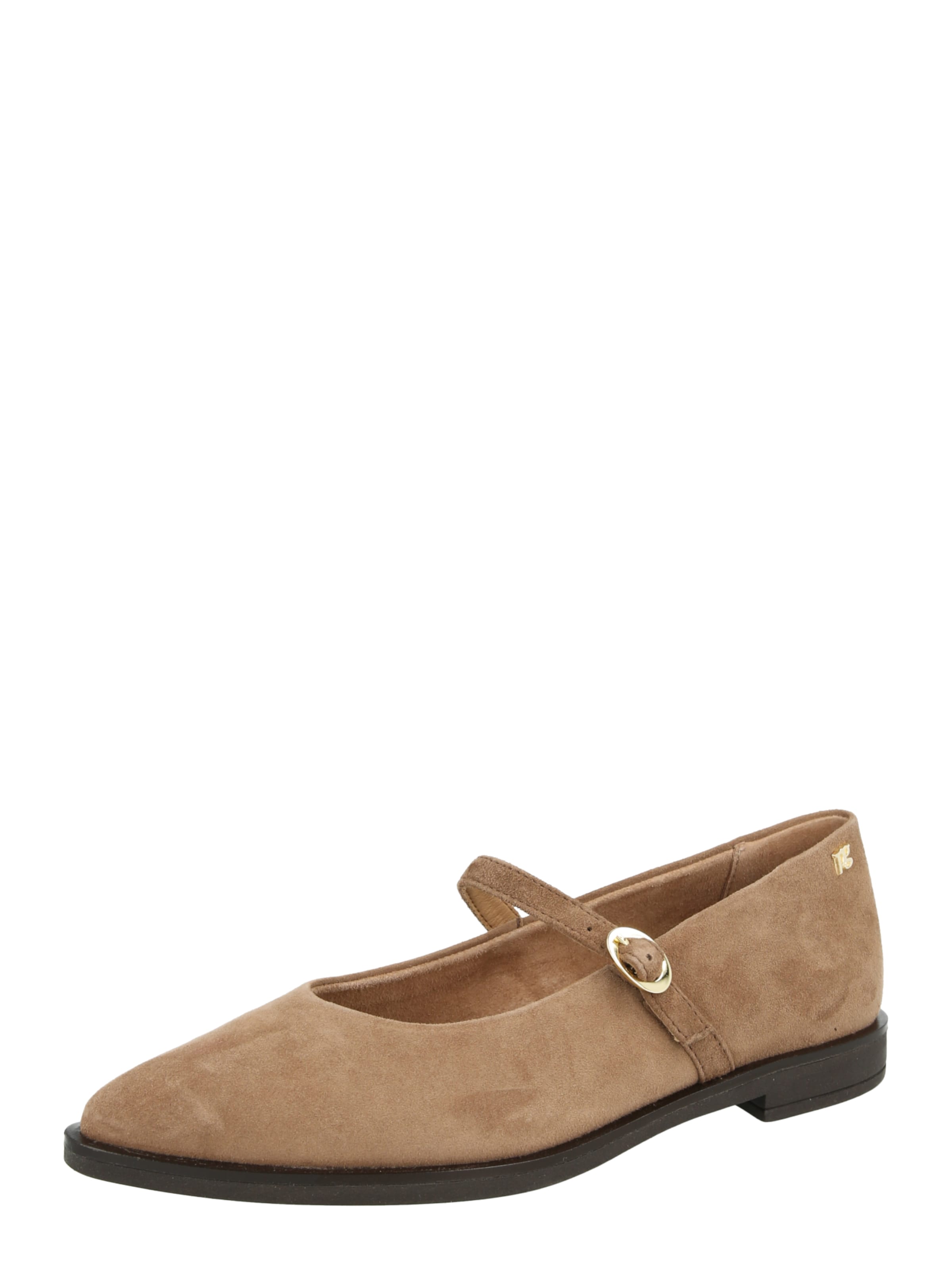 Paul Green Ballet Flats with Strap in Brown: front