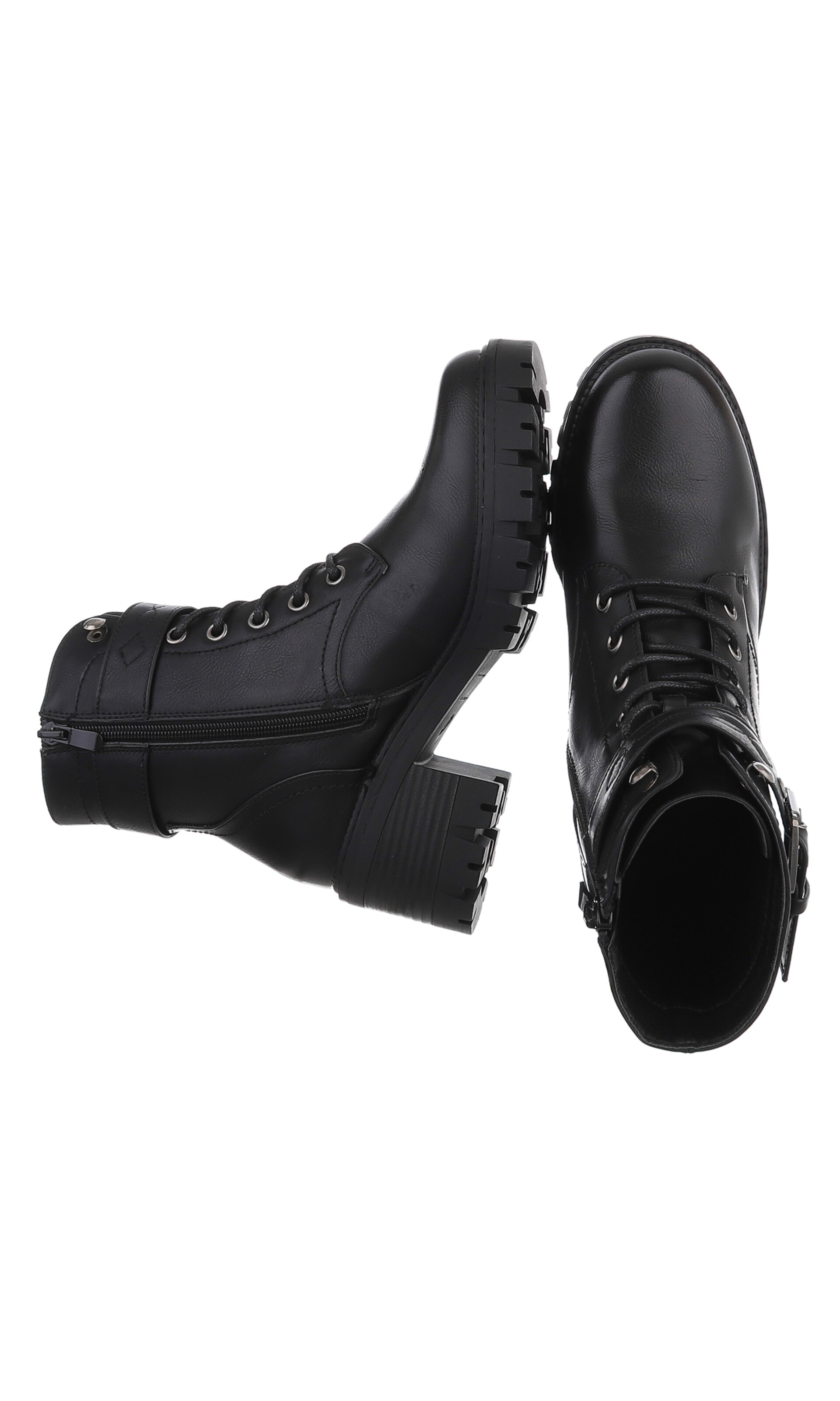 Ital-Design Schnürstiefelette in Schwarz