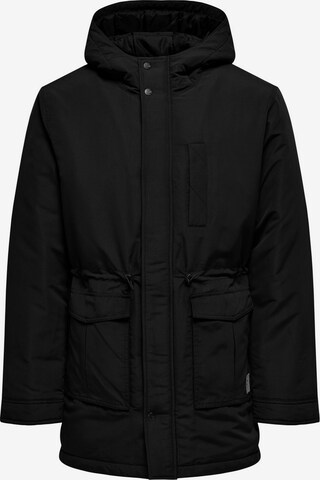 Only & Sons Winterparka 'Jack' in Zwart: voorkant