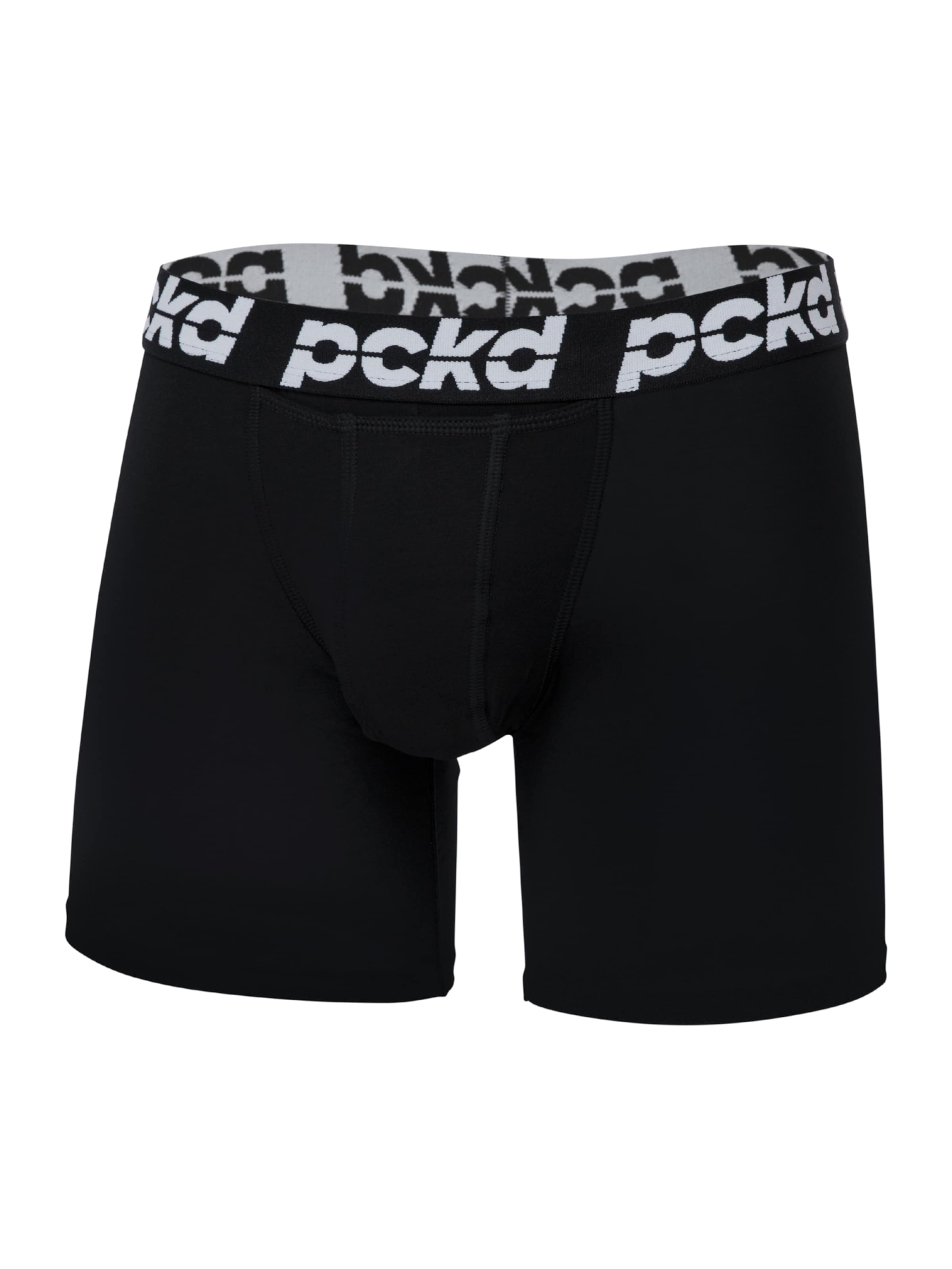 pckd – underwear done right. Boxer shorts in Black: front