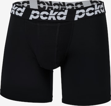 pckd – underwear done right. Boxer shorts in Black: front