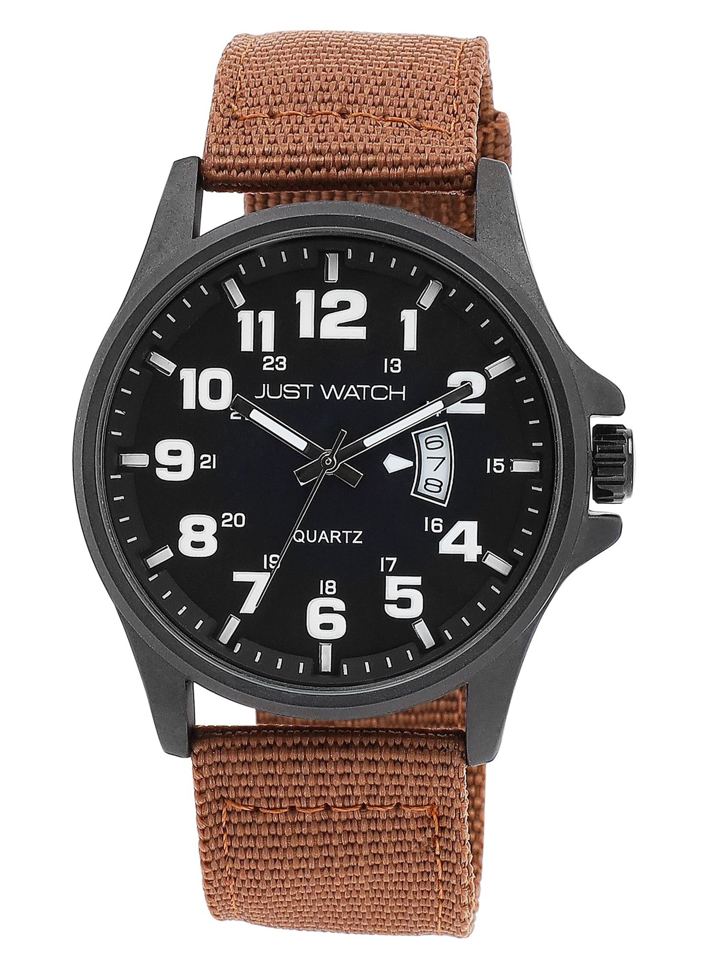 Just Watch Analog Watch 'Caius, Datumsanzeige' in Brown