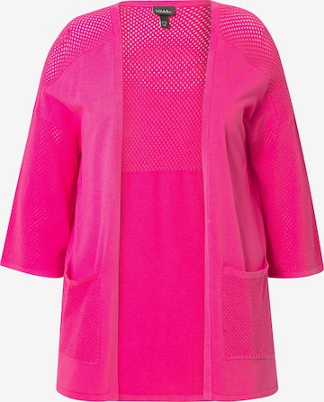 Cardigan Ulla Popken en rose : devant