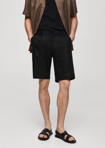 MANGO MAN Regular Pants 'carp' in Black: front