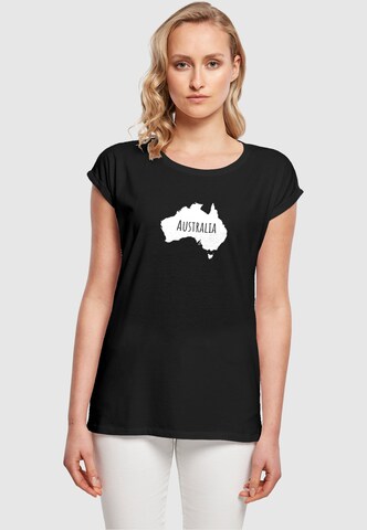Merchcode Shirt 'Australia X' in Zwart: voorkant