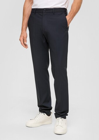 Coupe slim Pantalon à plis 'Pure' s.Oliver BLACK LABEL en bleu : devant