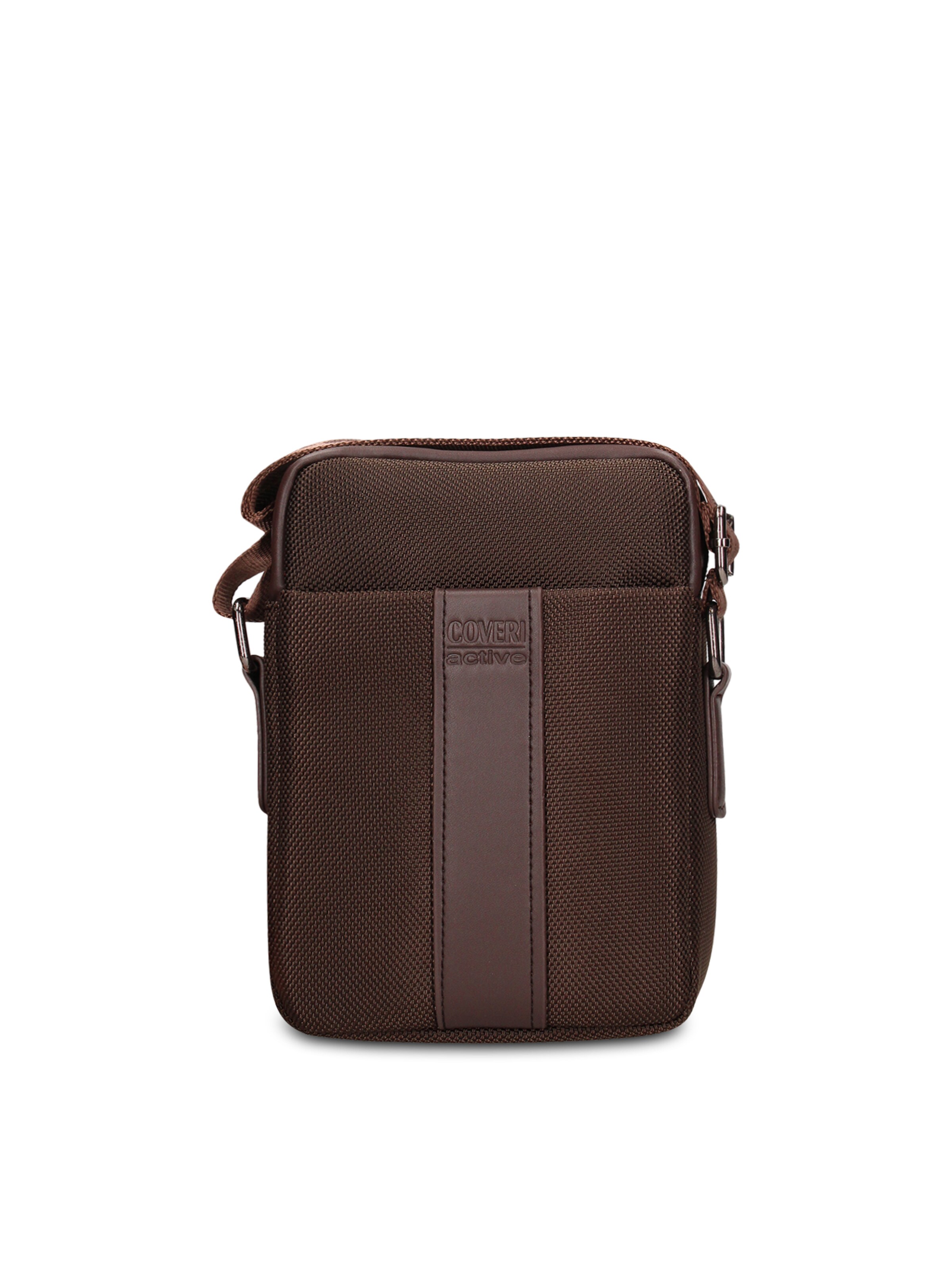 Borsa a tracolla 'Borsa a Tracolla Uomo Vegan Leather con Zip' di Coveri Collection in marrone: frontale