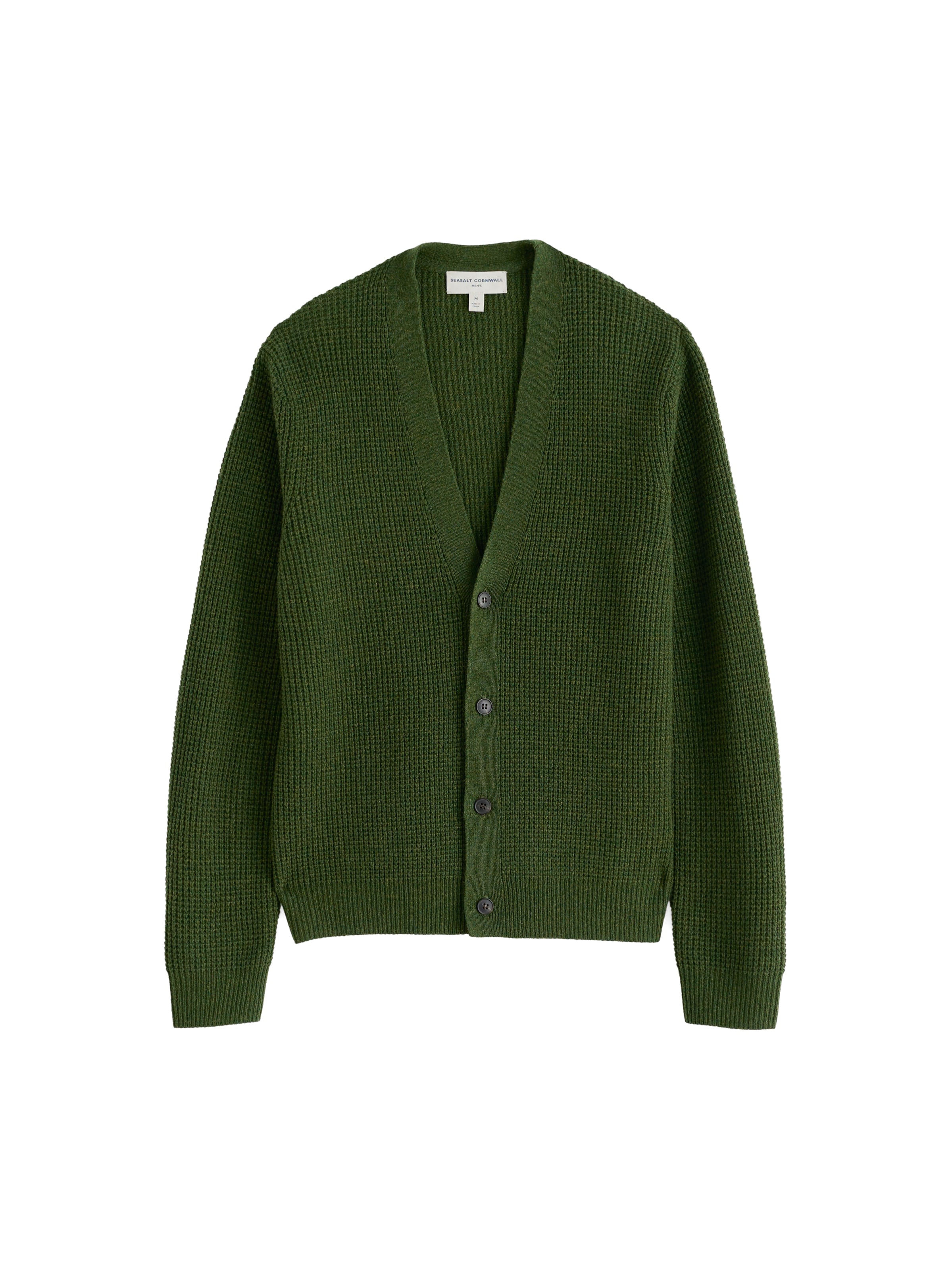 Seasalt Cornwall Gebreid vest 'Scott's Quay' in Groen: voorkant