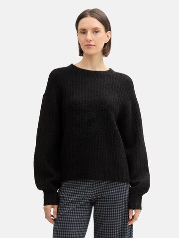 TOM TAILOR Strickpullover in Schwarz: Vorderseite