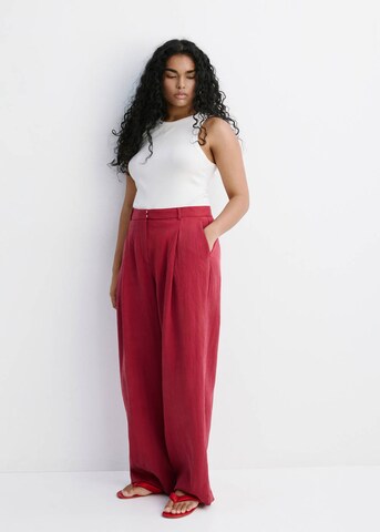 MANGOWide Leg/ Široke nogavice Hlače na crtu 'Bonnie' - crvena boja
