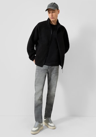 QS Fleecejacke in Schwarz: Vorderseite