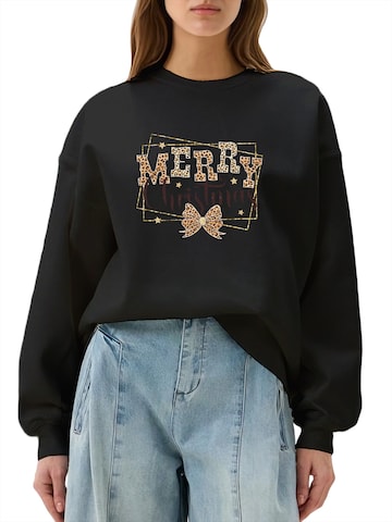 GORHEY Sweatshirt 'Women's Crew Neck Oversized Sweatshirt with Christmas Print'‌ in Schwarz: Vorderseite