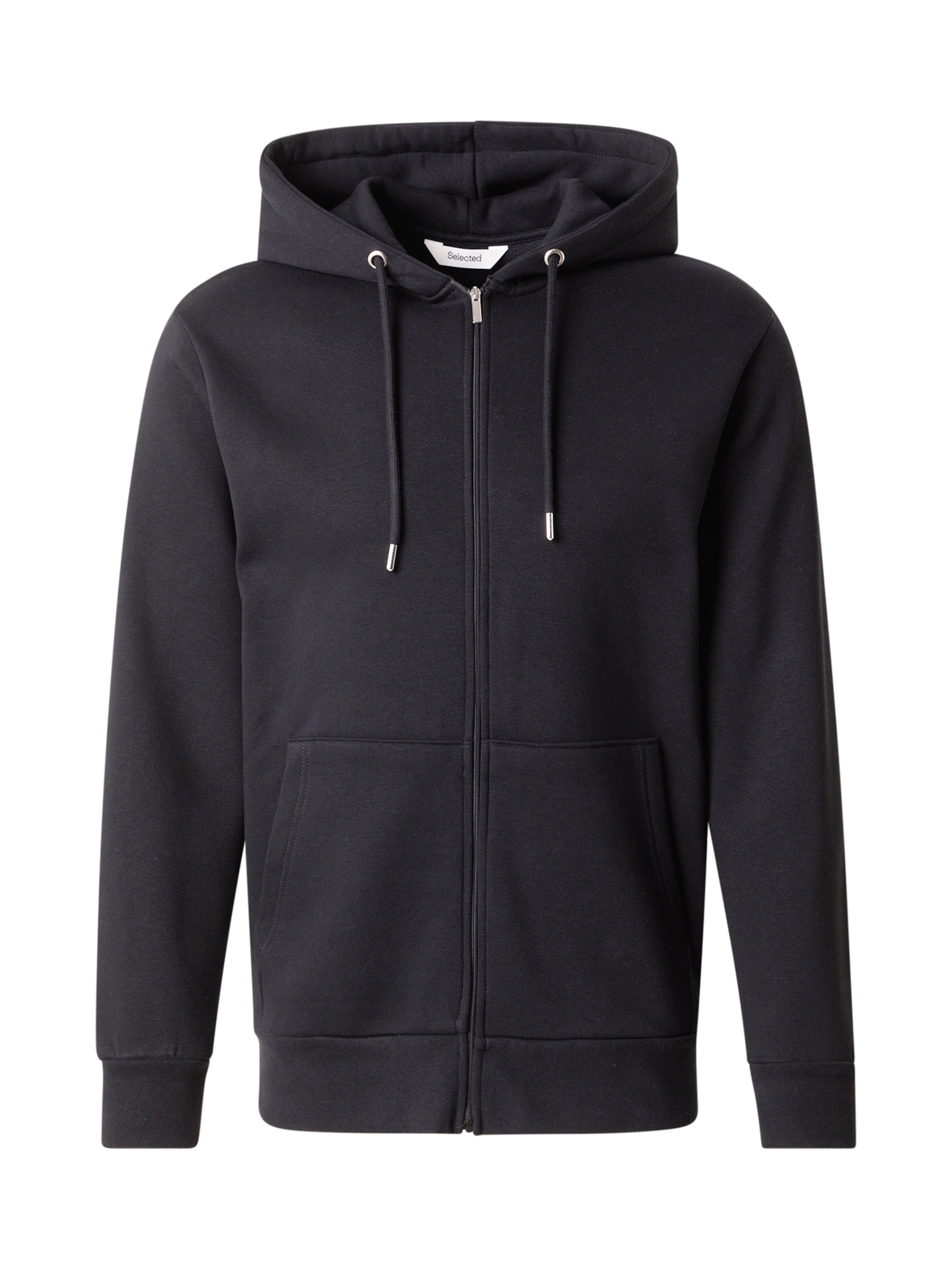 SELECTED Суичъри с качулка 'SLHDAN' в черно: отпред