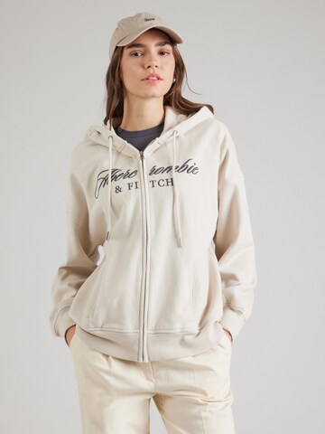 Abercrombie & Fitch - Sudadera con cremallera 'LONG LIFE' en gris: frente