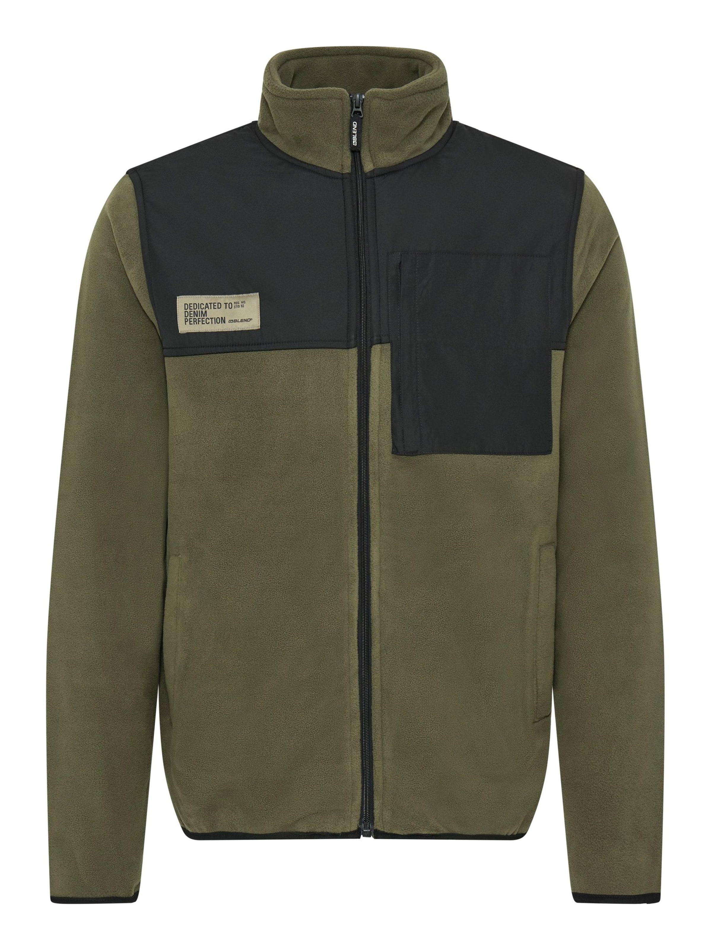 BLEND - Chaqueta polar 'Mas' en verde: frente