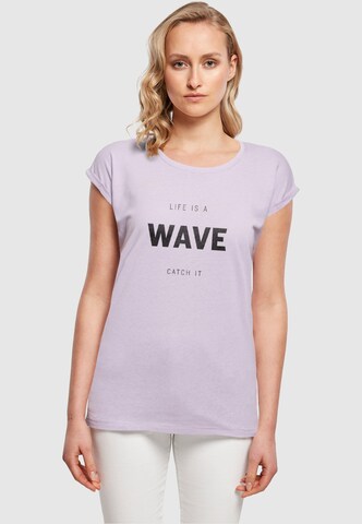 Merchcode Shirt 'Summer - Life Is A Wave' in Purple: front