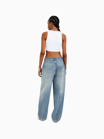 Bershka Wide Leg Jeans in Blau