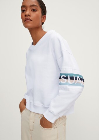 comma casual identity Sweatshirt in Wit: voorkant
