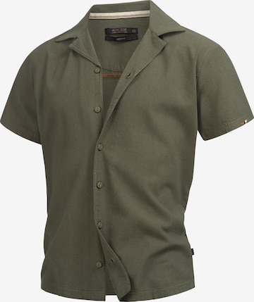 Coupe regular Chemise 'Rycroft' INDICODE JEANS en vert : devant
