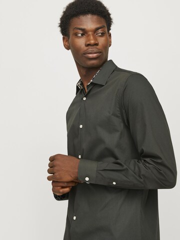 JACK & JONES Regular fit Button Up Shirt in Grey