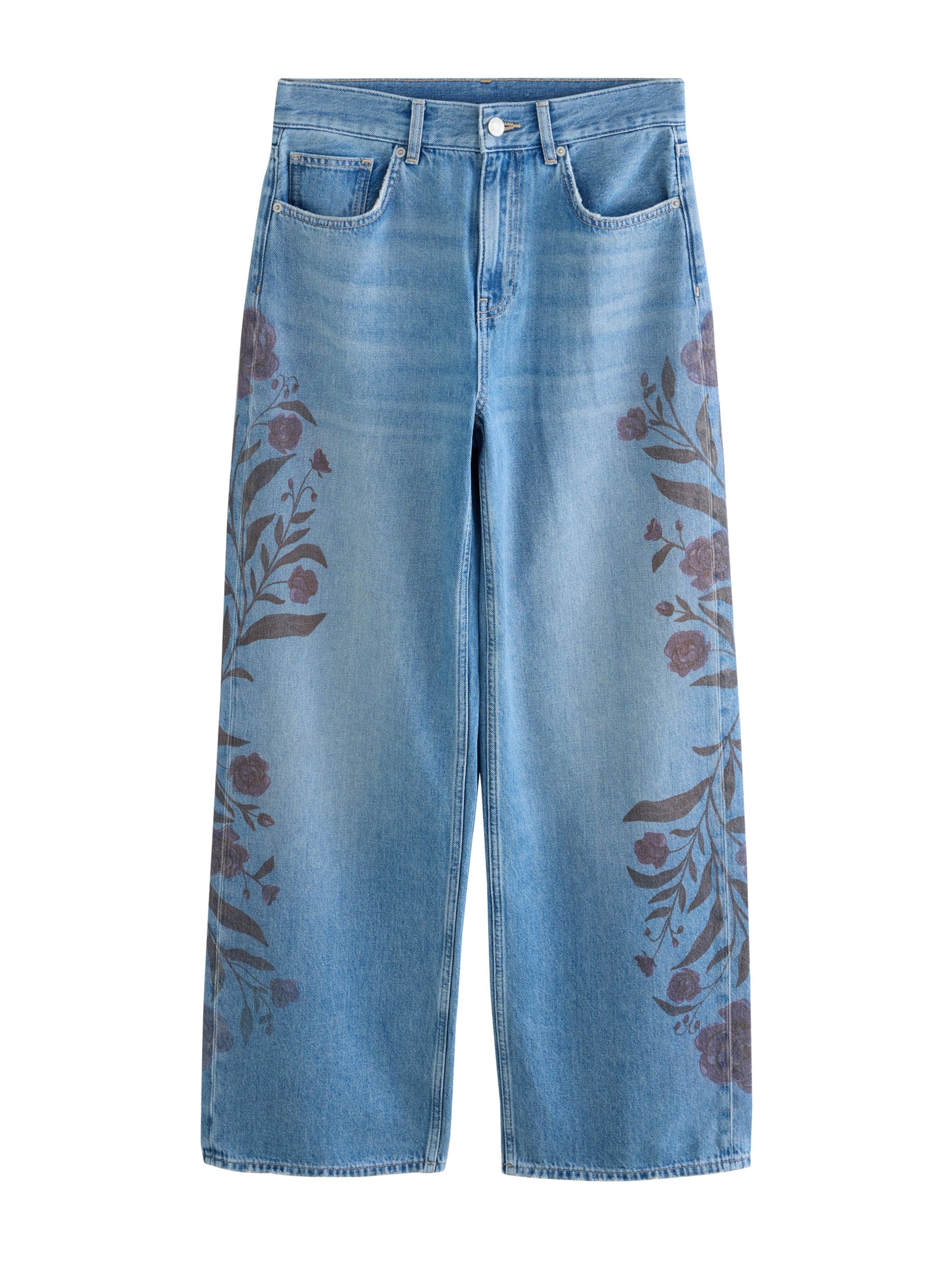 Wide leg Jeans de la Next pe albastru: față