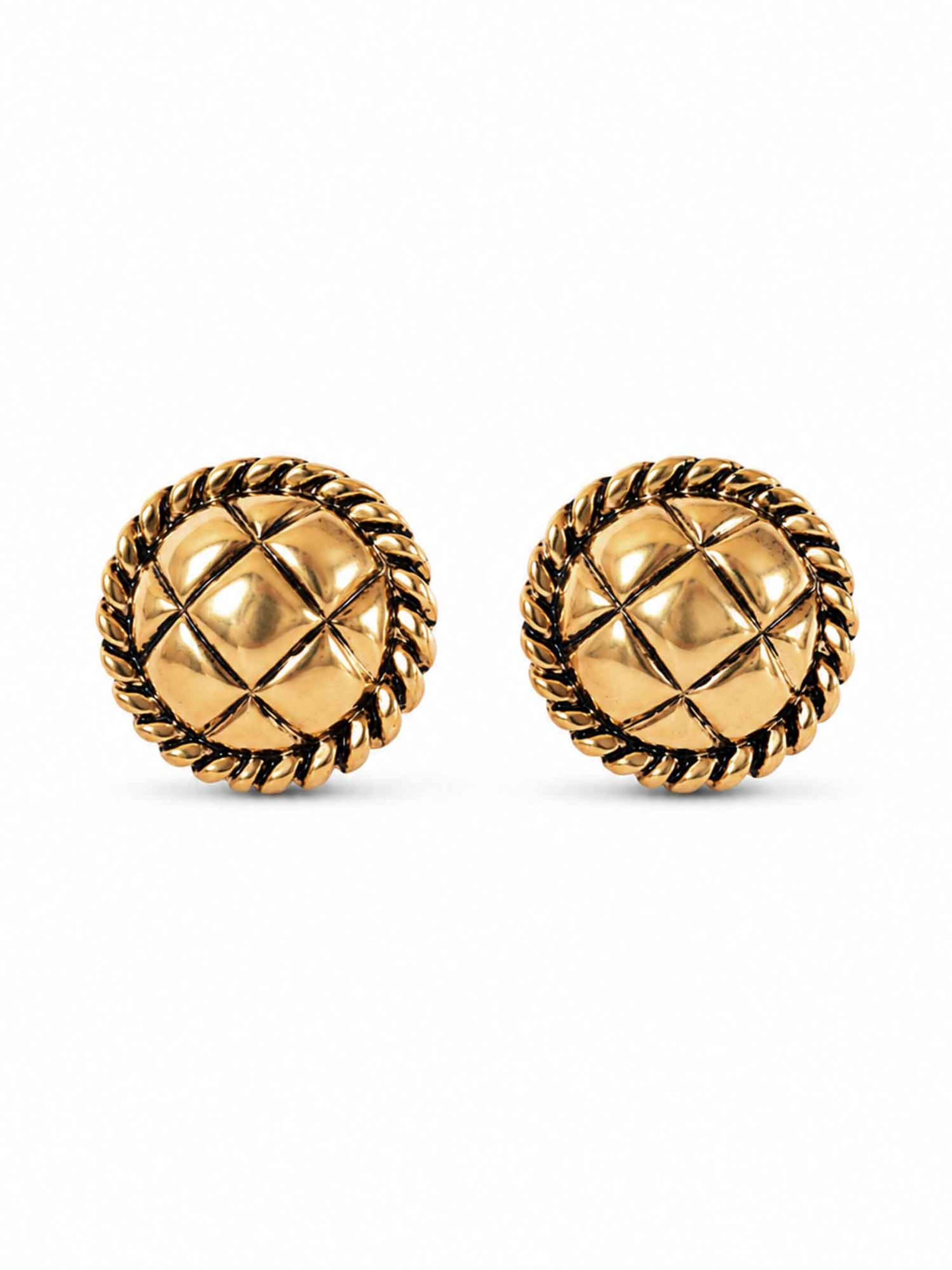 RteRme - Pendientes 'Elegant Retro Round Gold Earrings' en oro: frente