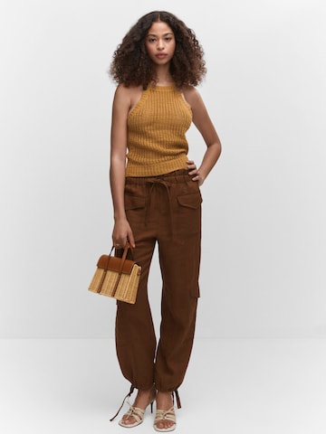 MANGO Knitted Top 'FUSTA' in Brown