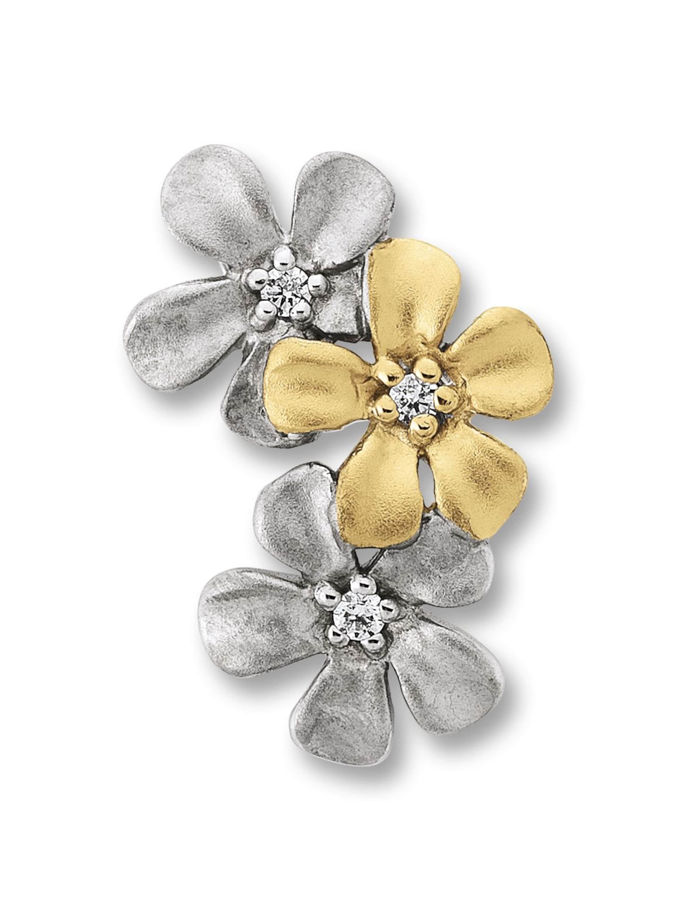 ONE ELEMENT Anhänger 'Blume' in Silber: Vorderseite