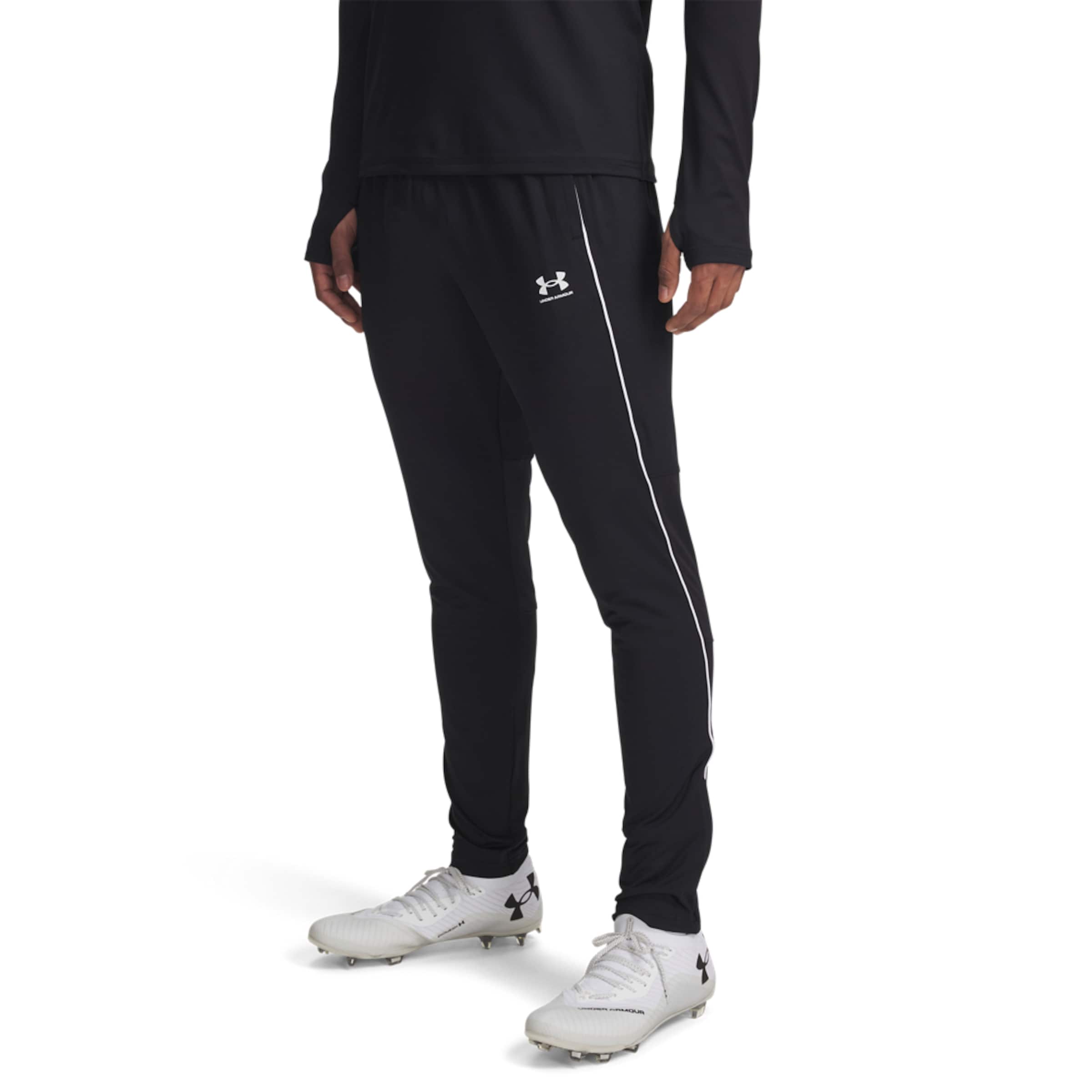 UNDER ARMOUR Slimfit Sportbroek 'Challenger' in Zwart: voorkant