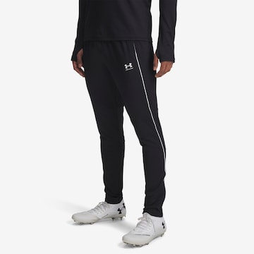 UNDER ARMOUR Slim fit Workout Pants 'Challenger' in Black: front