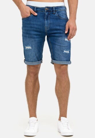 INDICODE JEANS Regular Shorts 'Caden' in Blau: Vorderseite