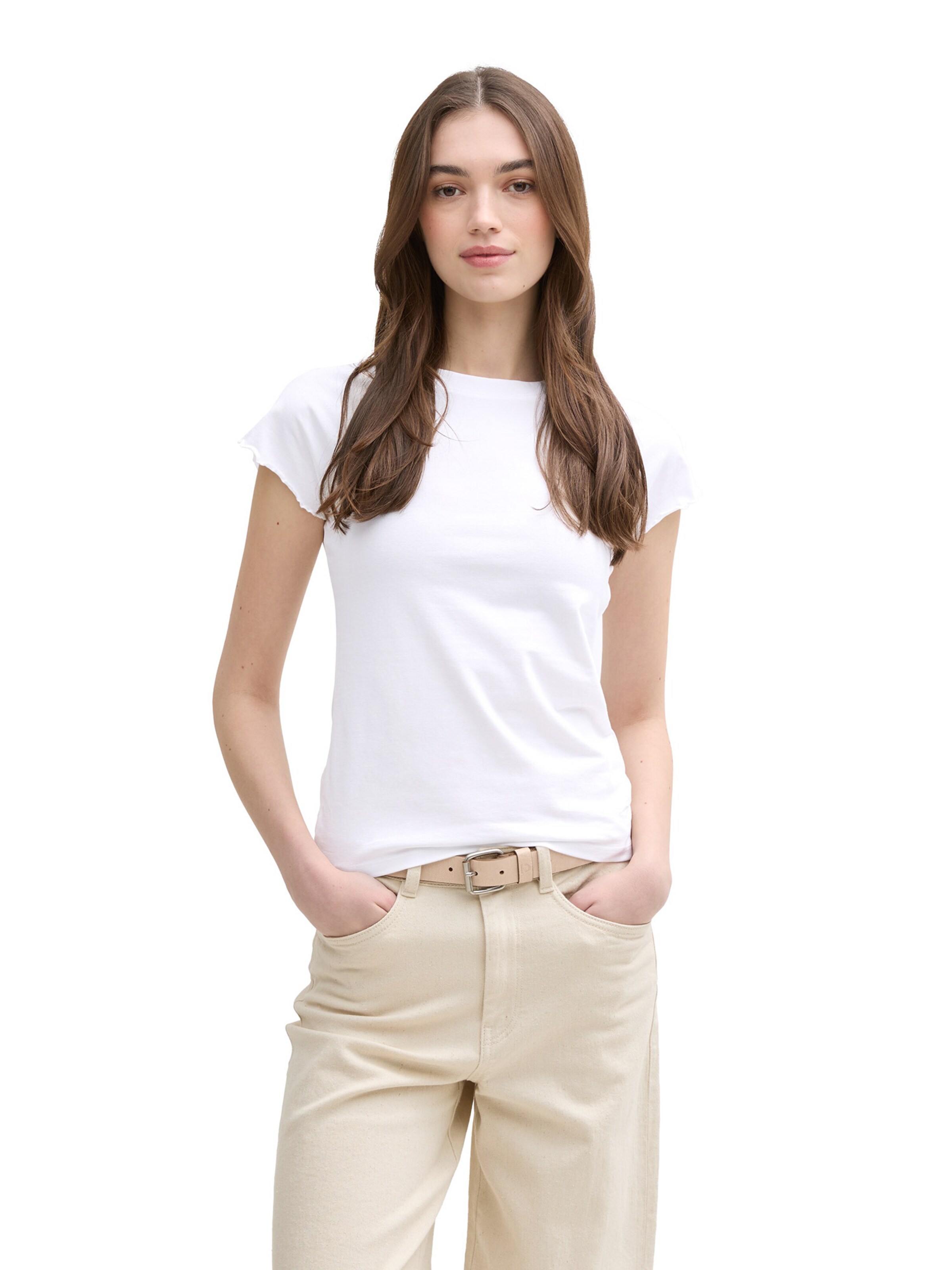 TOM TAILOR DENIM Koszulka w kolorze biały: przód