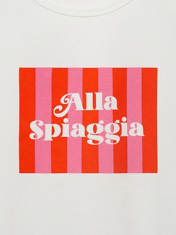 MANGO Тениска 'ILLUSTRA' в бяло