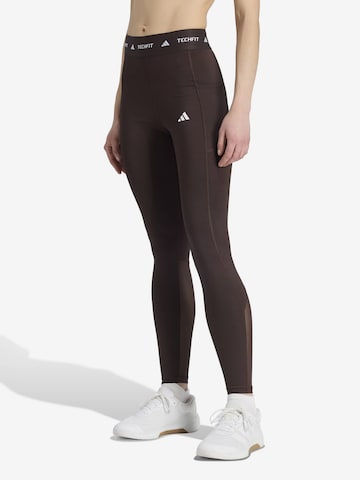 ruda ADIDAS PERFORMANCE Siauras Sportinės kelnės 'Stash': priekis