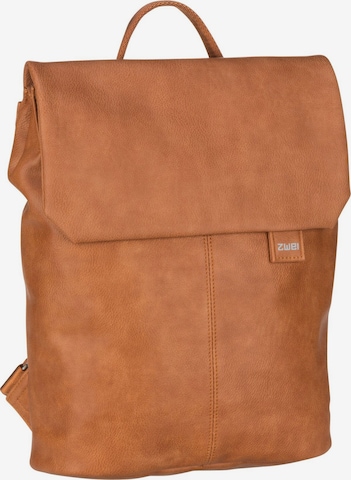 ZWEI Backpack 'Mademoiselle' in Brown: front