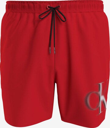 Calvin Klein Swimwear Board Shorts in Red: front