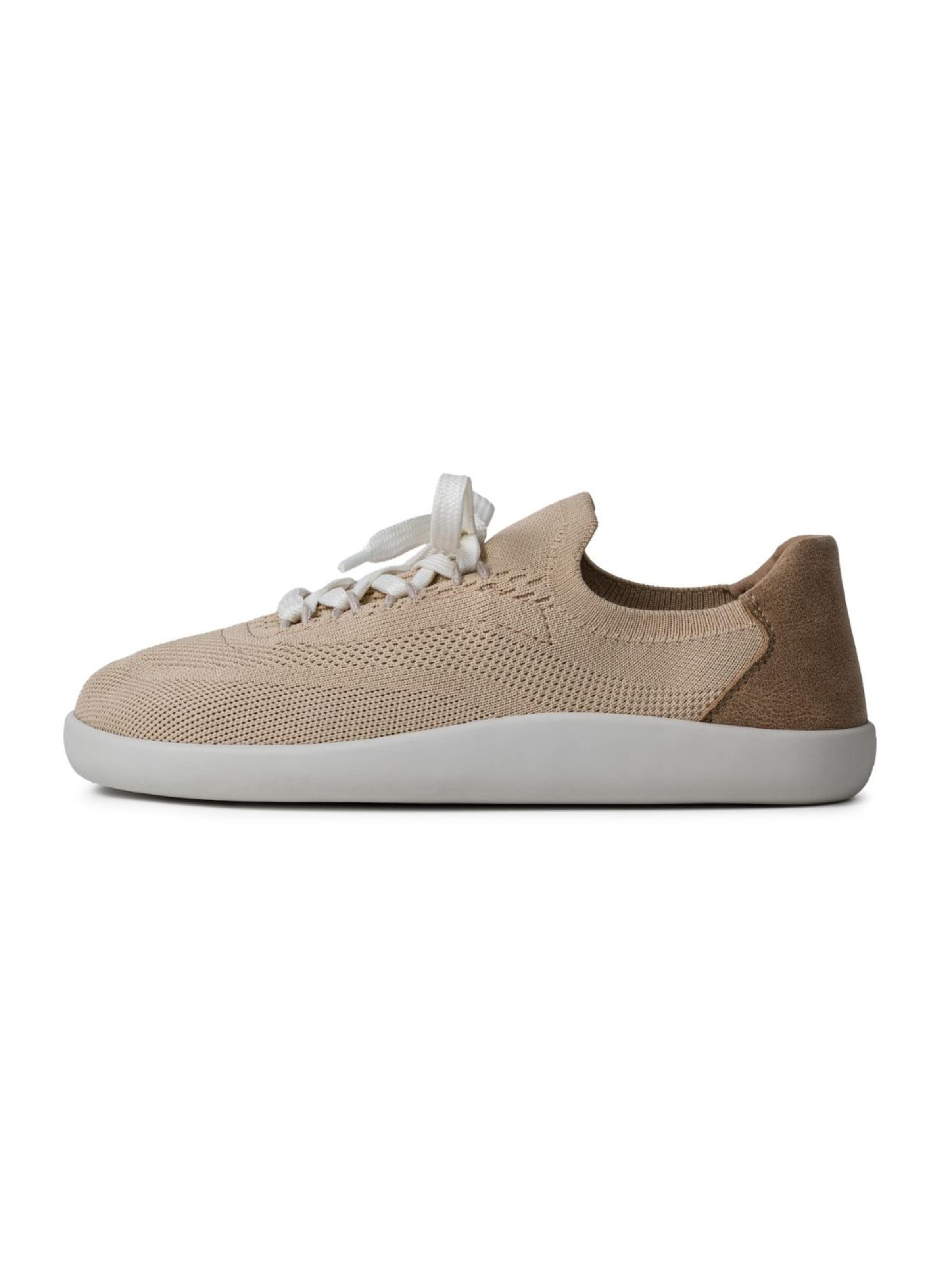 Ahinsa shoes Sneakers 'Gestrickte Barfuß-Sneaker Softy Beige für Damen' in Beige: front
