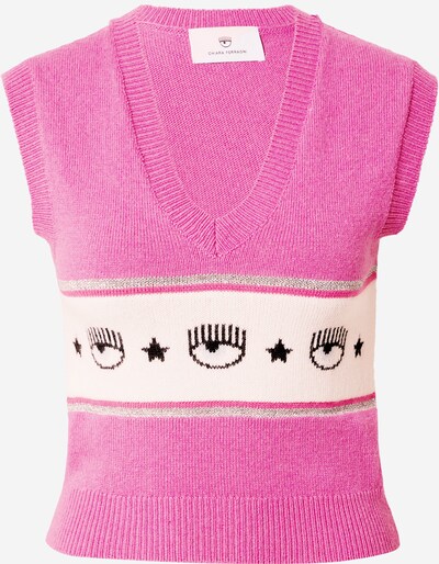 Chiara Ferragni Sweater 'MAGLIERIA' in Beige / Pink / Black, Item view