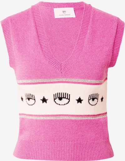 Chiara Ferragni Sweater 'MAGLIERIA' in Beige / Pink / Black, Item view