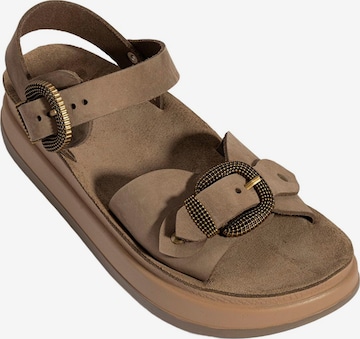 Desa Sandals 'Keilsandalen' in Grey: front