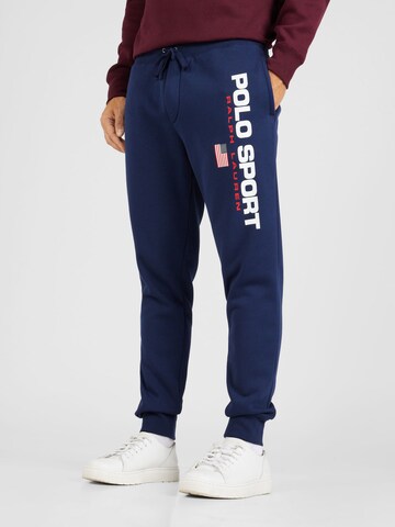 Polo Ralph Lauren Tapered Broek in Blauw: voorkant