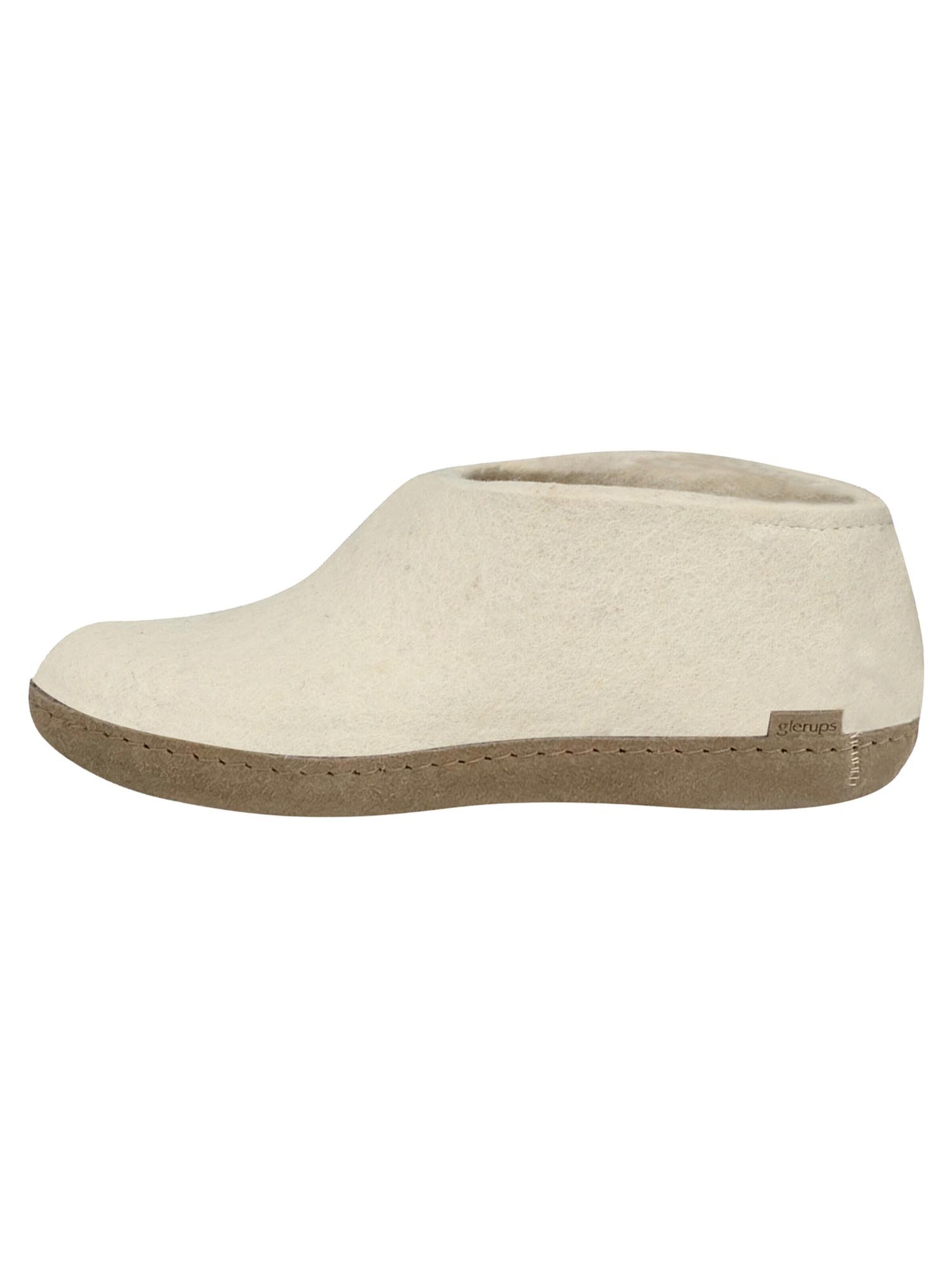 Glerups Slipper 'Ledersohle' in White: front