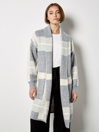 Apricot Stripe Colour Block Long Cardigan ' ' in grau, Produktansicht