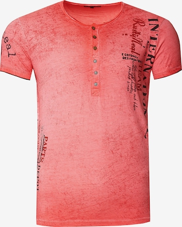 Rusty Neal T-Shirt mit seitlichem Druck in Rot: predná strana