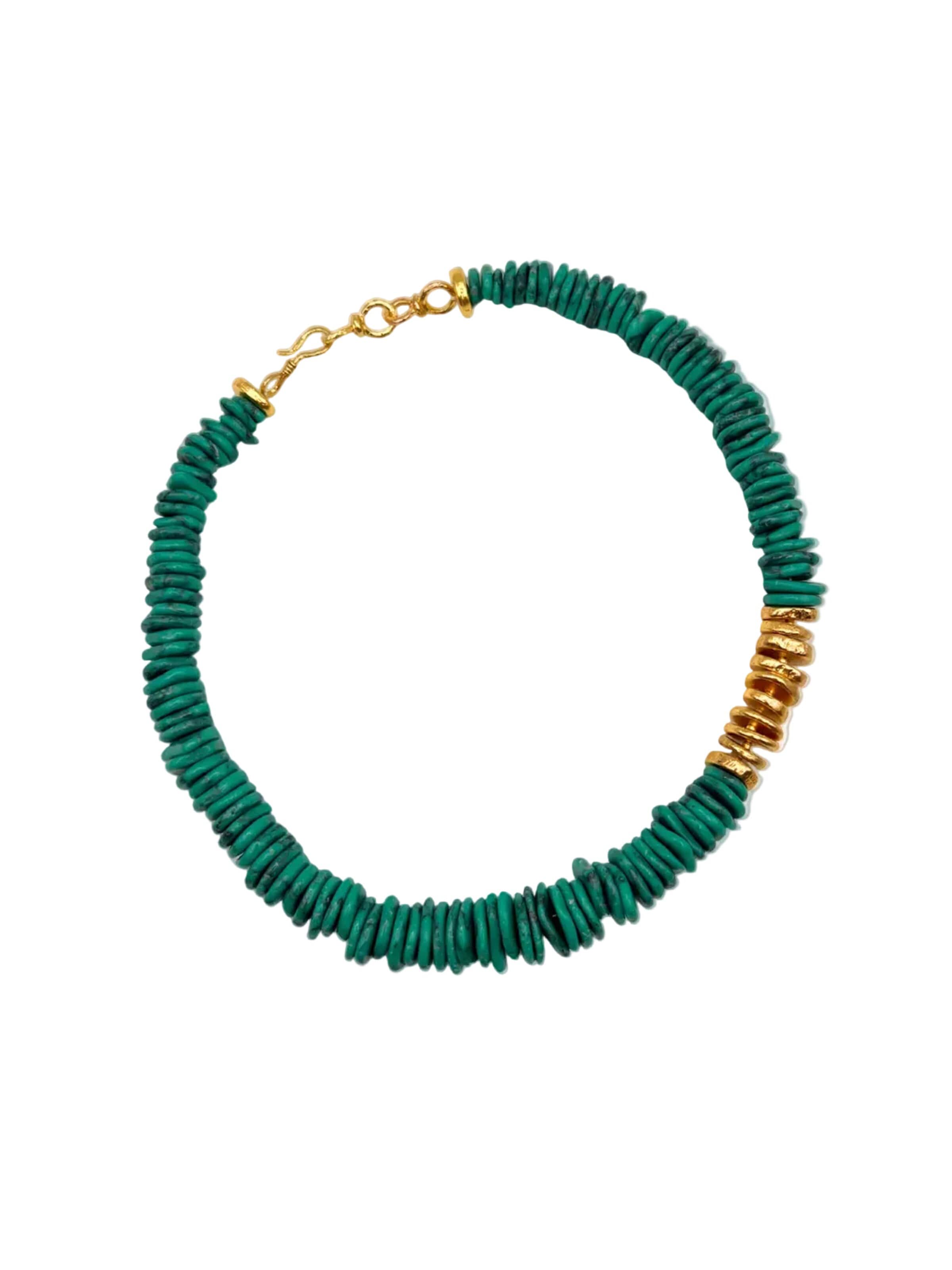 Les Reines Řetízek 'Azur - Beaded Necklace (Arizona Turquoise)' – modrá: přední strana