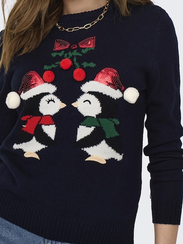 ONLY - Pullover 'Xmas Kiss' em azul