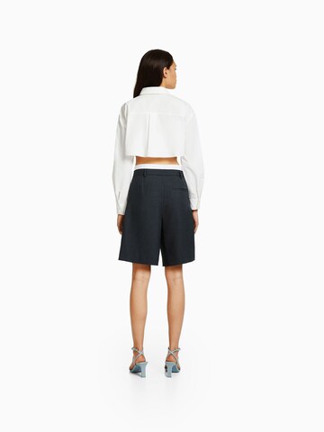 Bershka Wide Leg Shorts in Grau