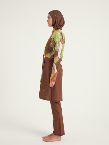 MARINA High neck Swimsuit in Brown